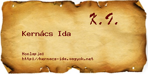 Kernács Ida névjegykártya