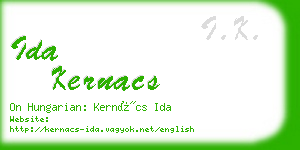 ida kernacs business card
